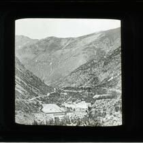 Railroad and buildings in the mountains near Littleton, Colorado, 1923